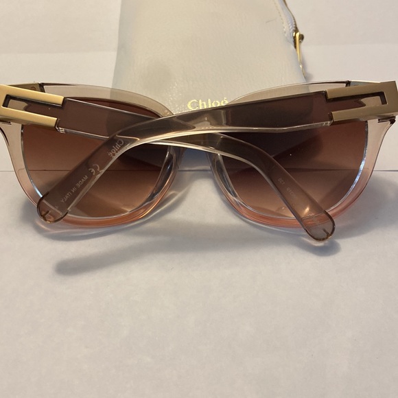 NWOT Chloe Rose Gold Clear CE635S Sunglasses with Case - Picture 2 of 10